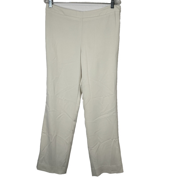 Badgley Mischka Ivory Trousers fully Lined Size 12 Made in USA fully lined - Picture 1 of 8